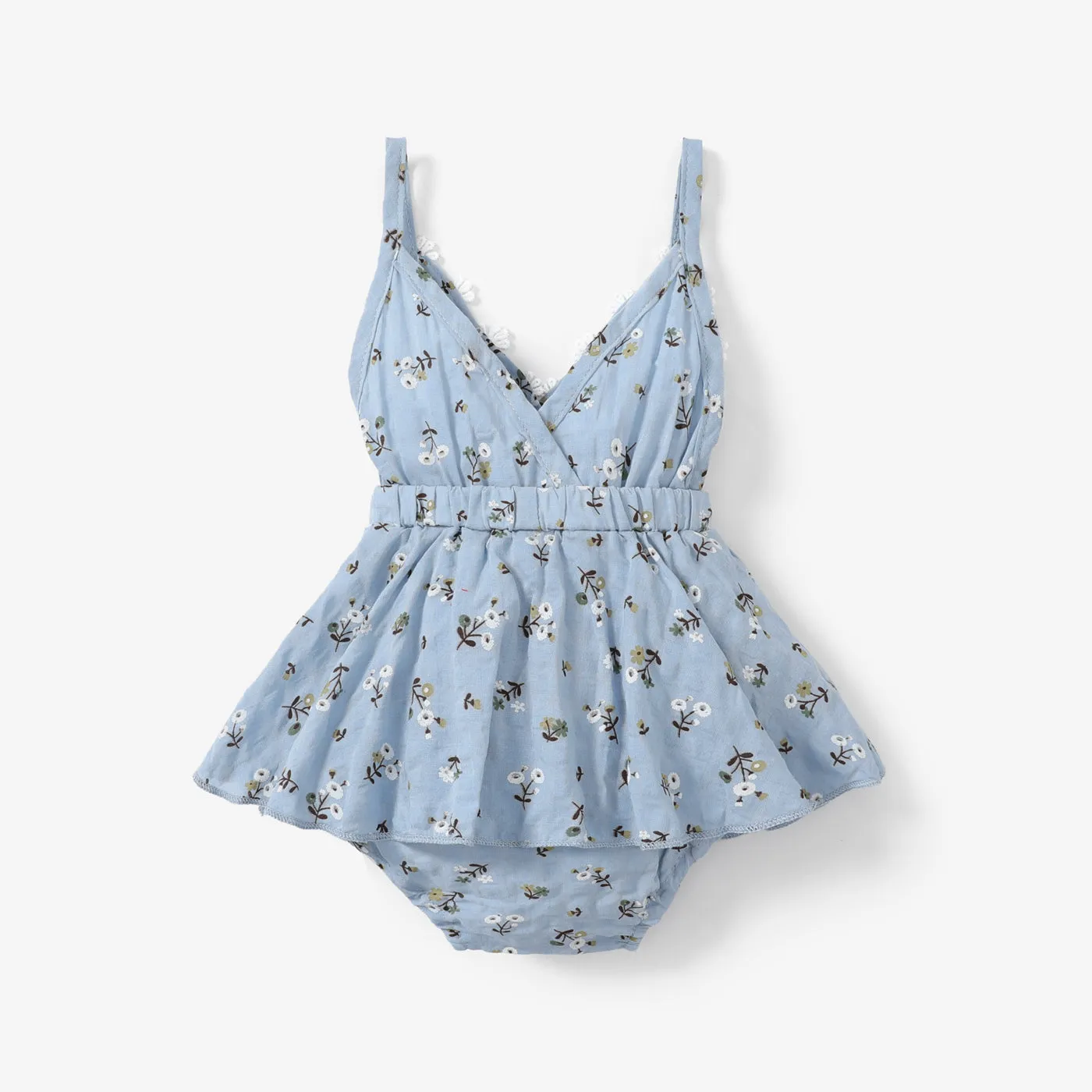 100% Cotton Floral Print Daisy Baby Sling Romper Dress