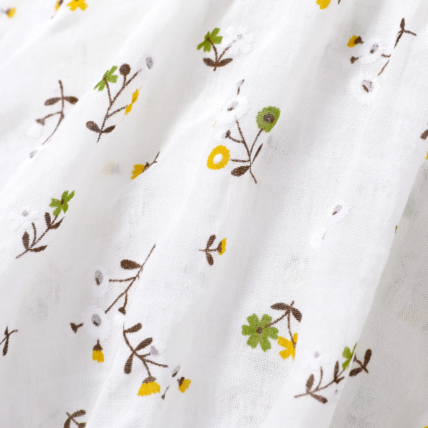 100% Cotton Floral Print Daisy Baby Sling Romper Dress
