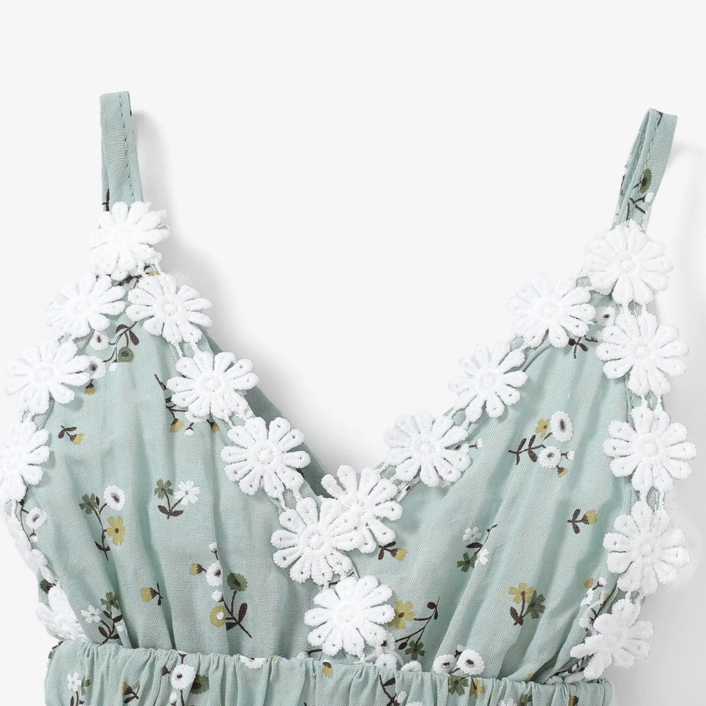 100% Cotton Floral Print Daisy Baby Sling Romper Dress