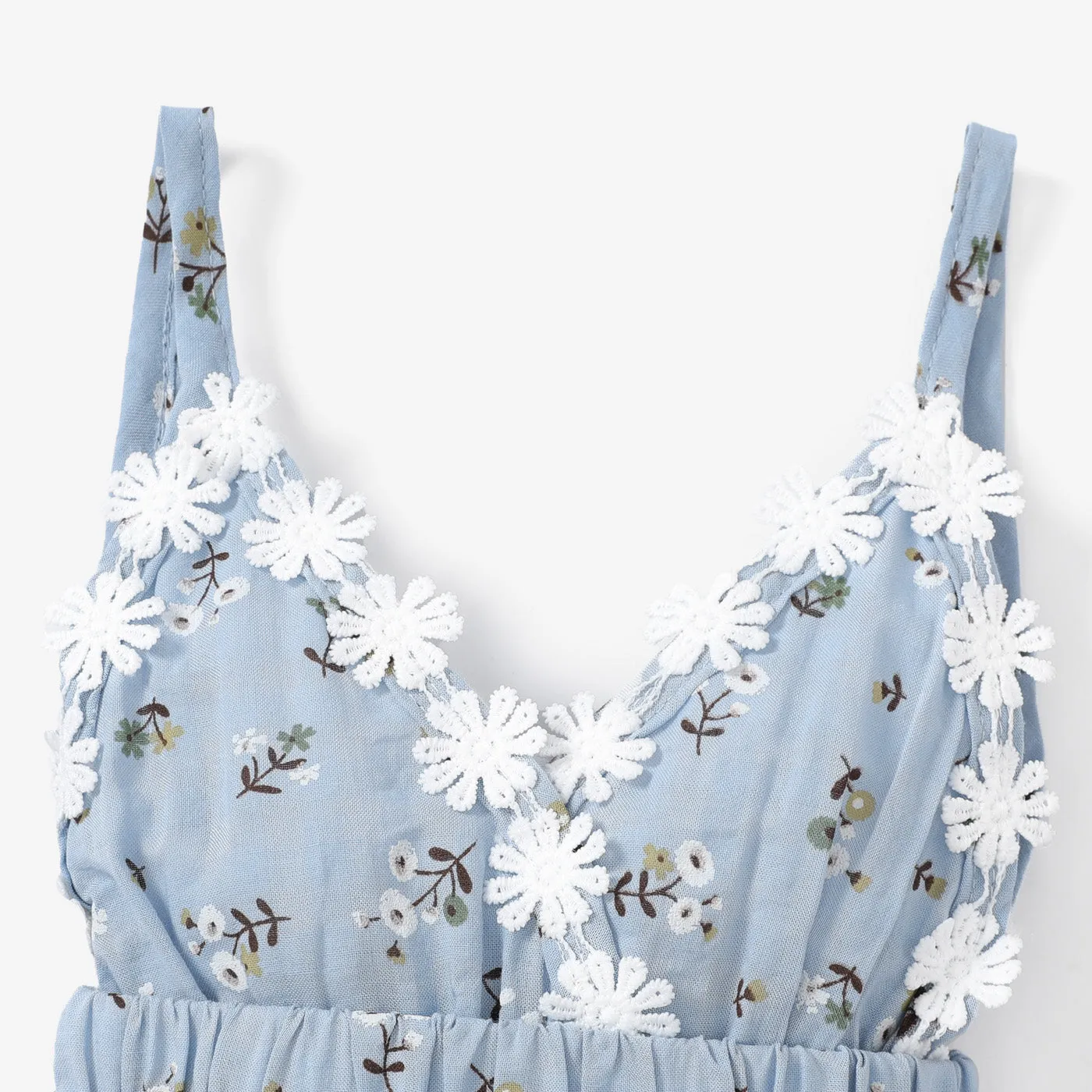 100% Cotton Floral Print Daisy Baby Sling Romper Dress
