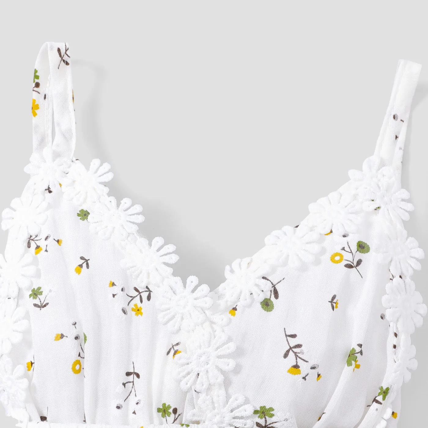 100% Cotton Floral Print Daisy Baby Sling Romper Dress