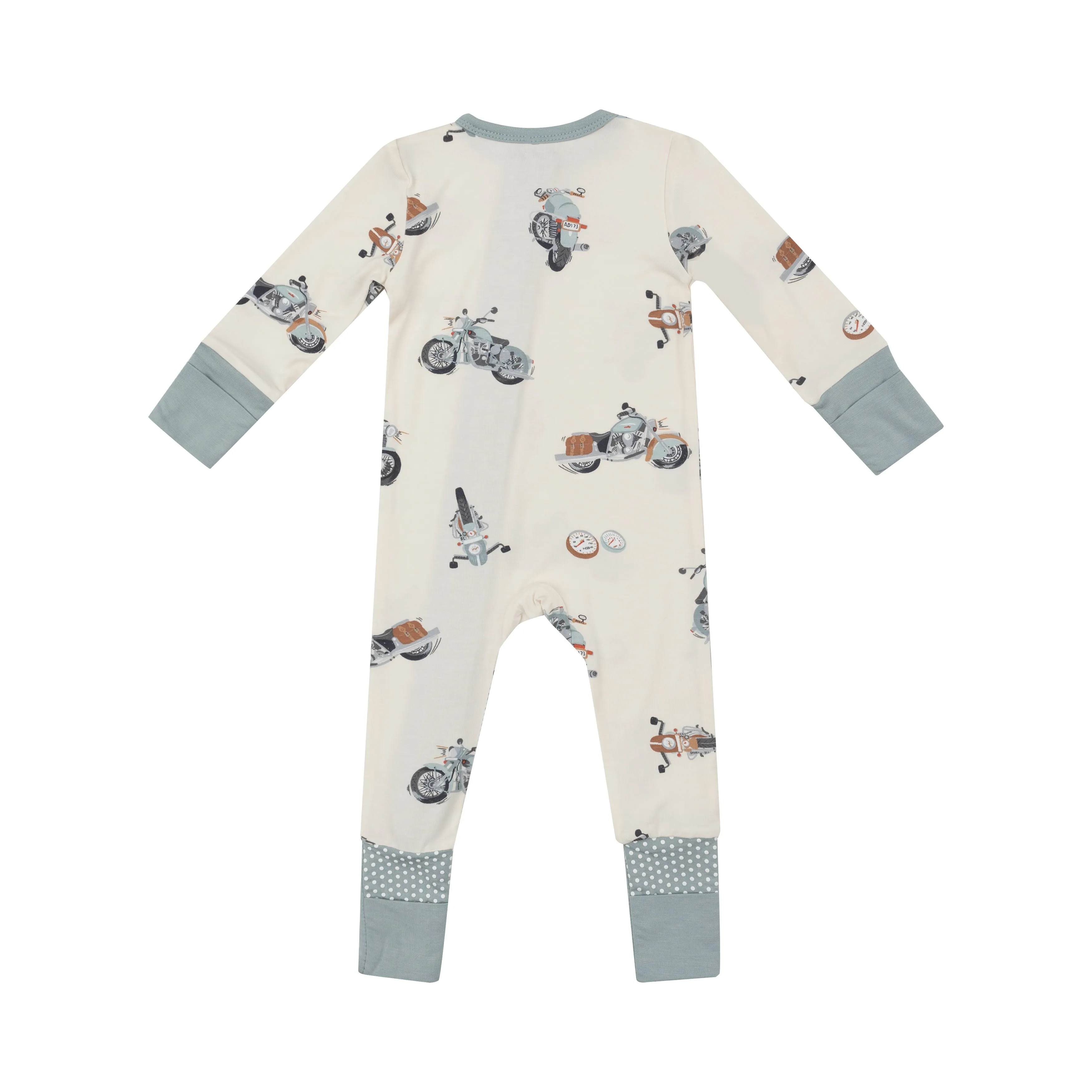 2 Way Zipper Romper - Vintage Motorcycles