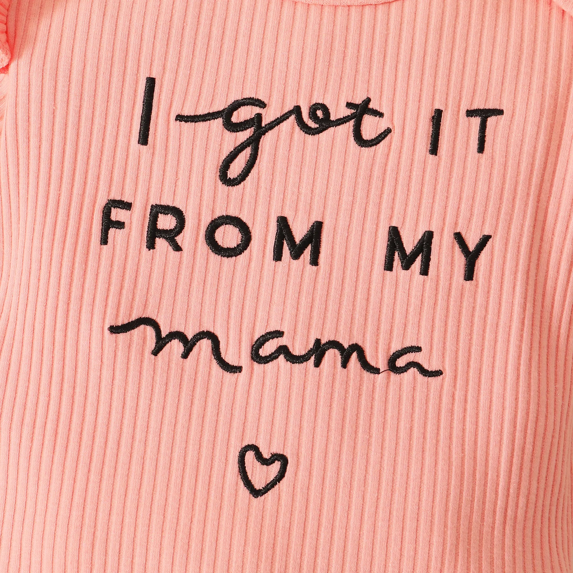 3pcs Baby Girl 95% Cotton Ribbed Ruffle Short-sleeve Letter Embroidery Romper and Floral Print Layered Shorts with Headband Set