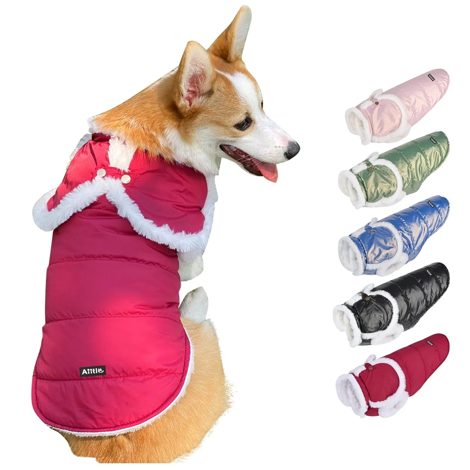 Aiitle Waterproof Cozy Dog Winter Coat Black