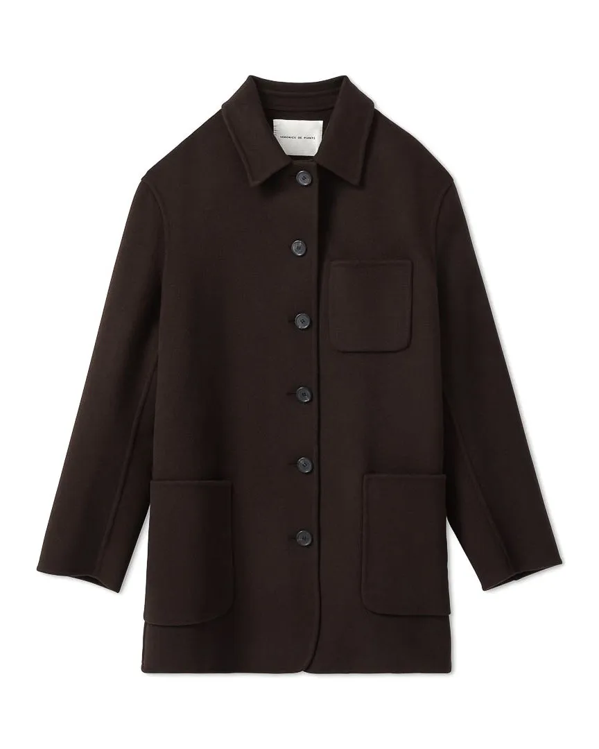 Amaia Jacket in Double Cashmere, Chocolate