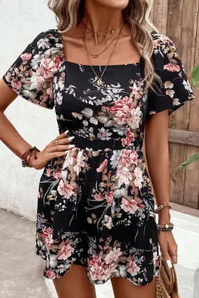 *APP EXCLUSIVE* Floral Cutout Tie Back Romper