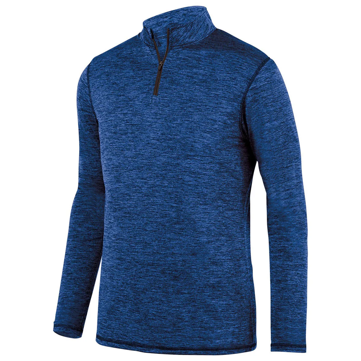 Augusta Sportswear Men's Royal Intensify Black Heather Quarter-Zip Pullover
