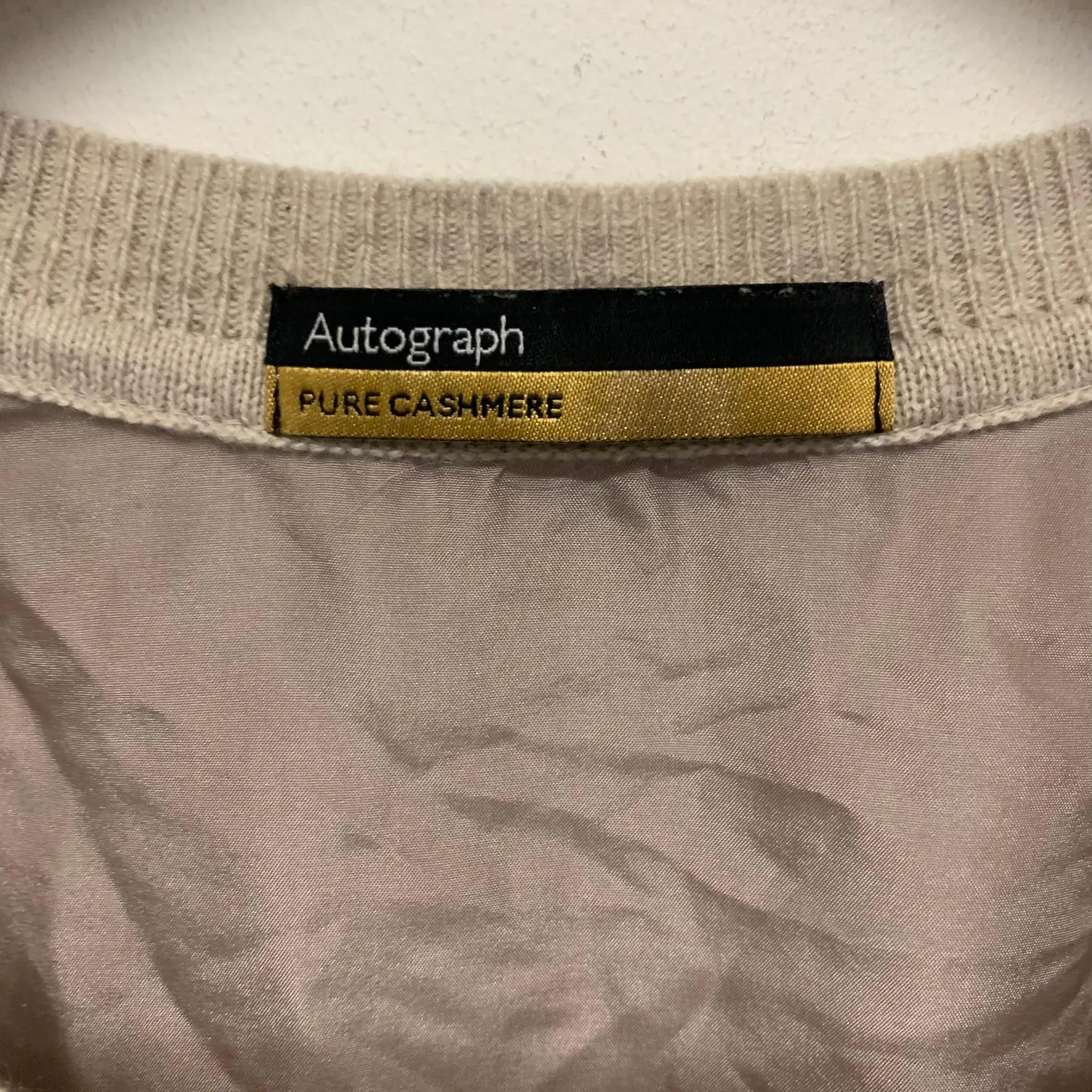 AUTOGRAPH Beige Ladies Long Sleeve Round Neck Pullover Jumper Size UK M