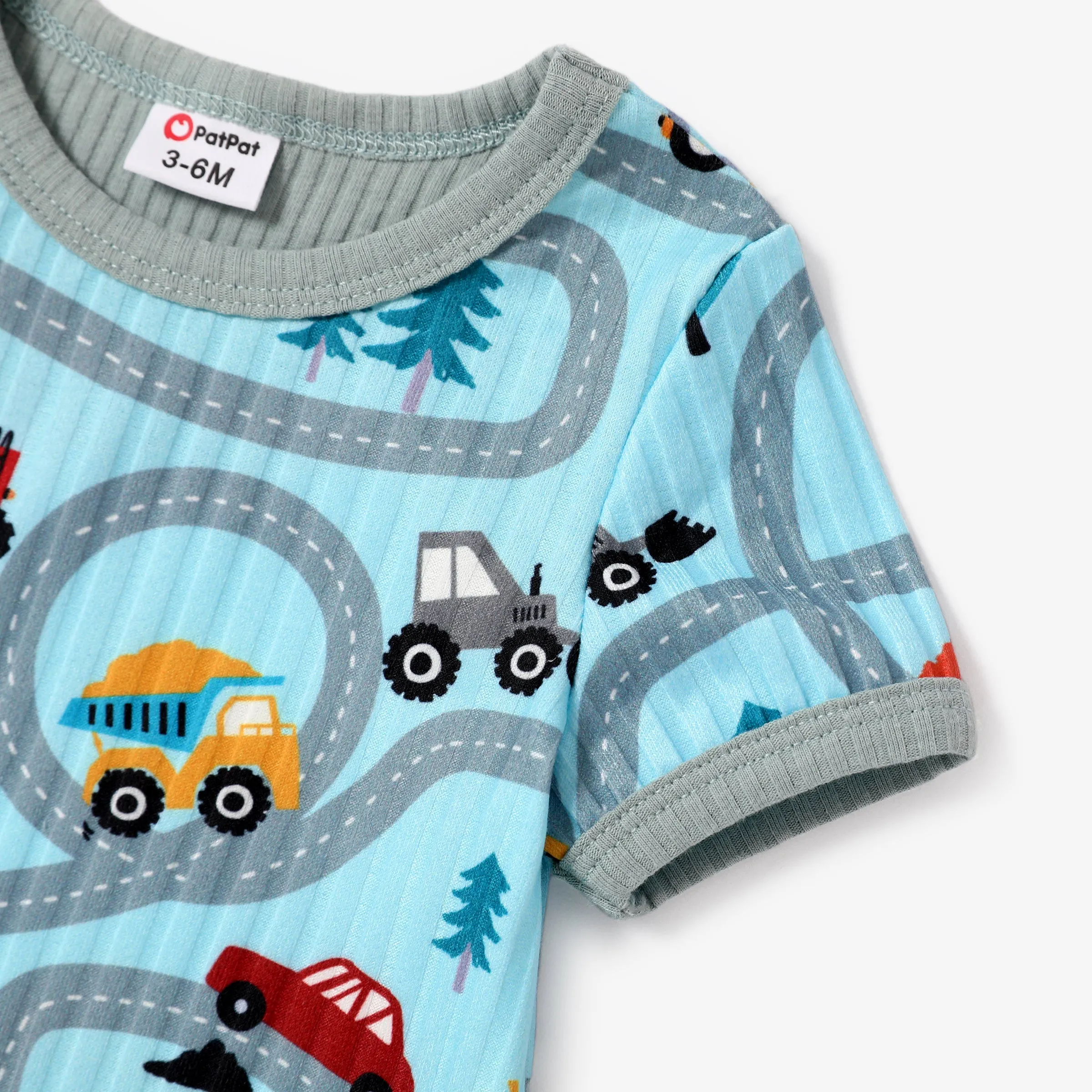 Baby Boy Vehicle Print Romper
