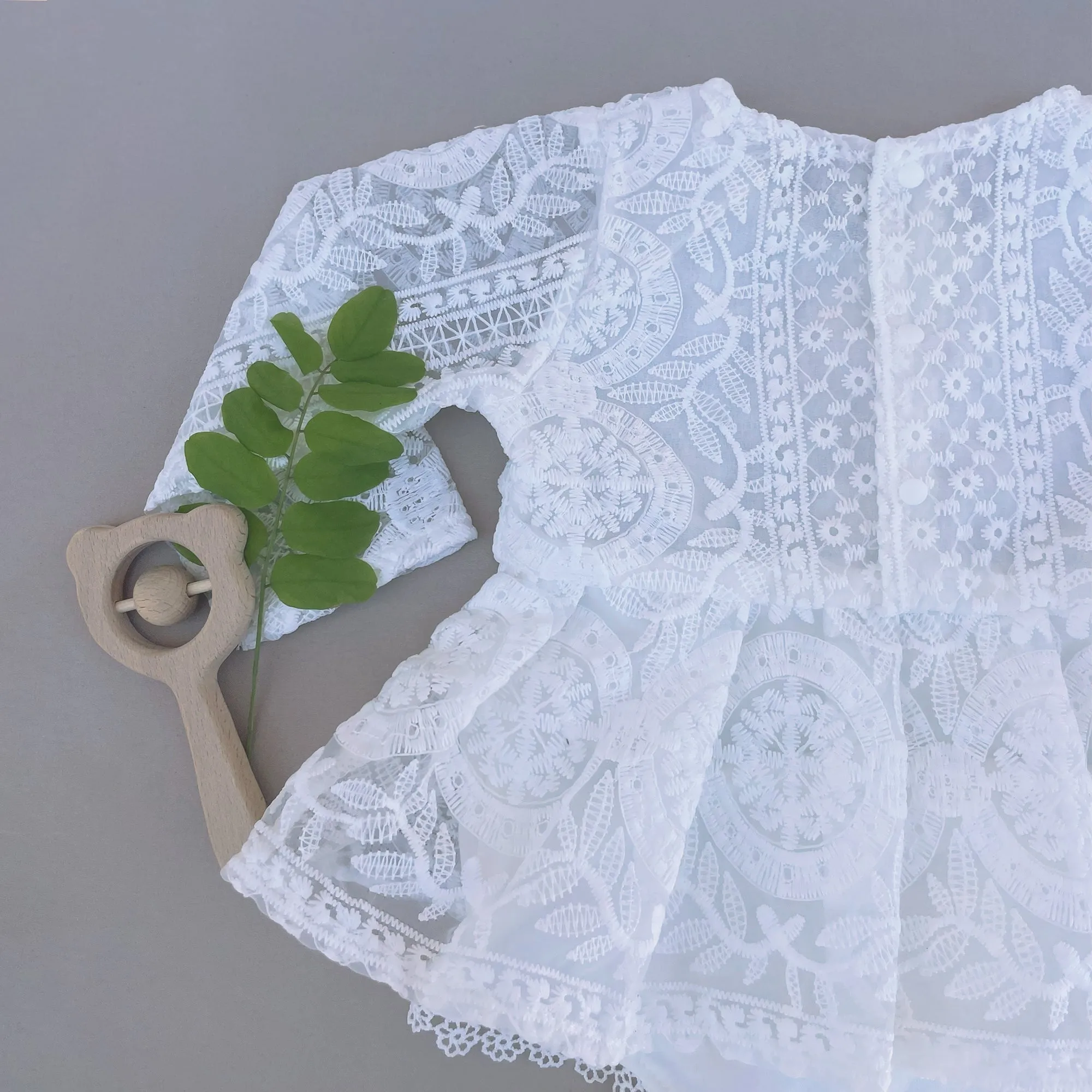 Baby Girl Lace Dress Long Sleeve, White Boho Toddler for Baptism, First Birthday Outfit Girl