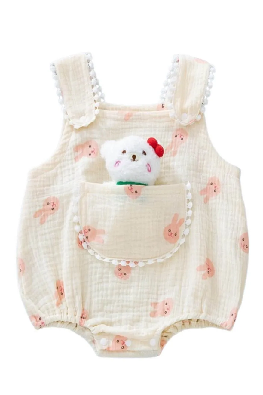Baby Romper Playsuit with Stuffed Animal