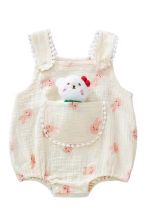 Baby Romper Playsuit with Stuffed Animal
