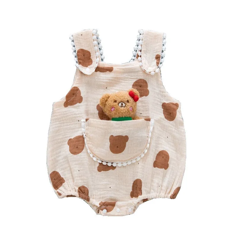 Baby Romper Playsuit with Stuffed Animal
