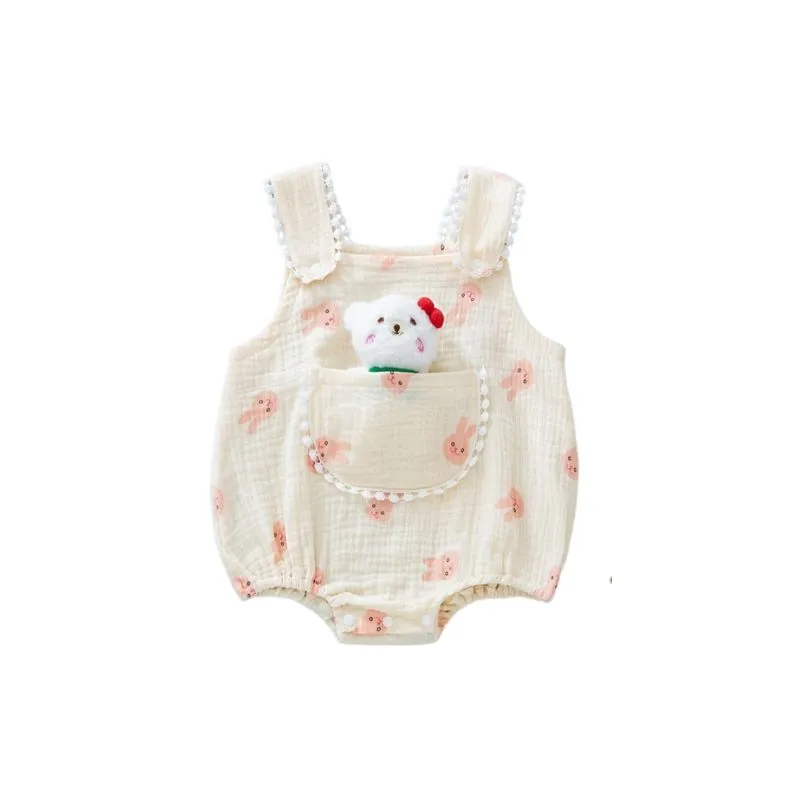 Baby Romper Playsuit with Stuffed Animal
