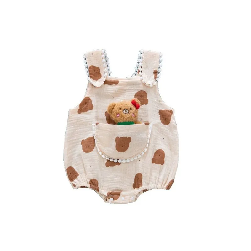 Baby Romper Playsuit with Stuffed Animal