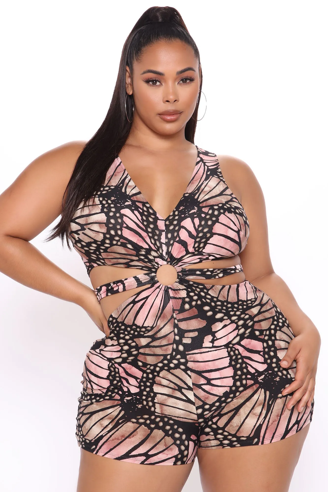 Beautiful Butterfly Romper - Black/Pink