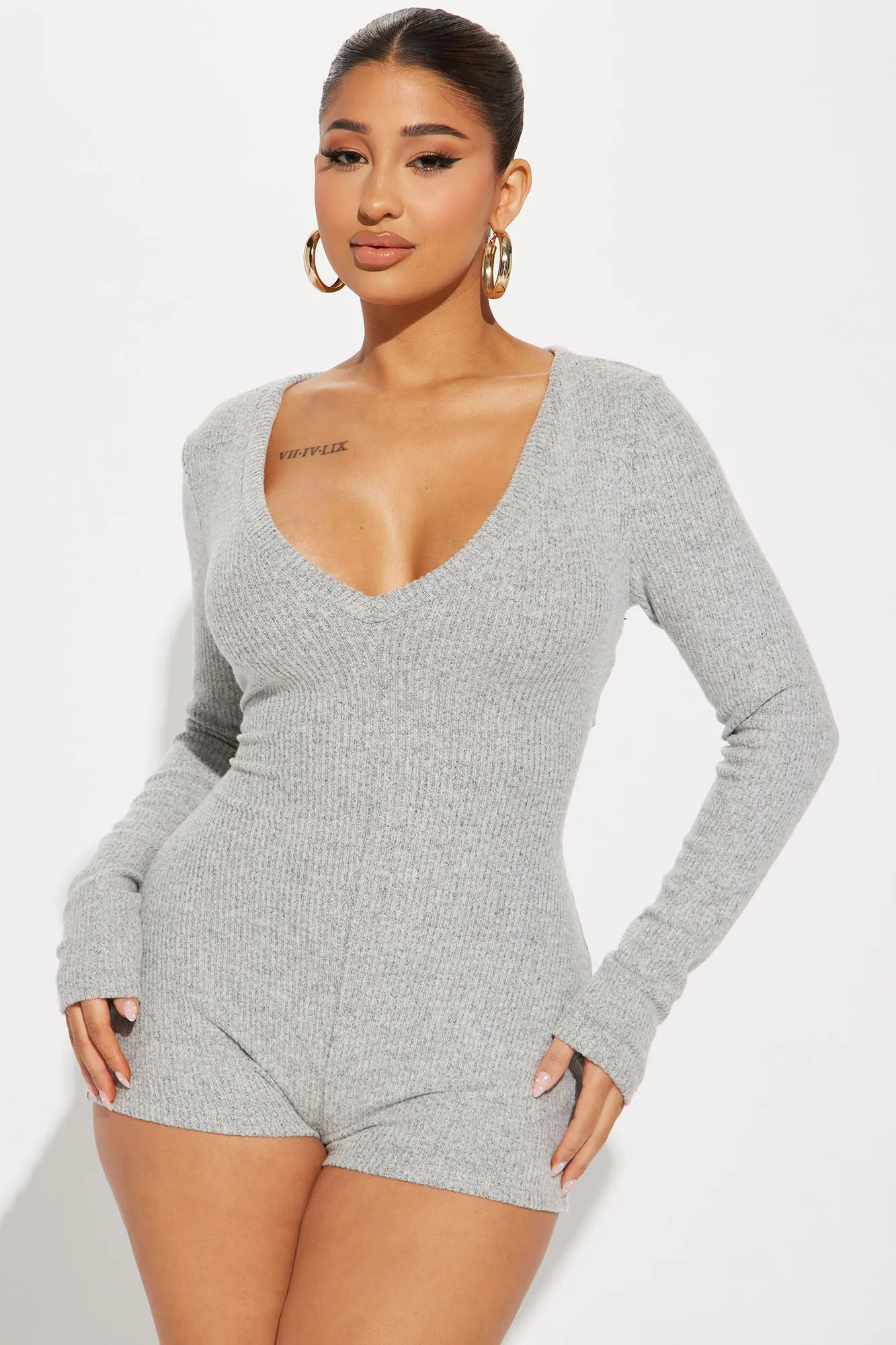 Beryl Romper - Heather Grey