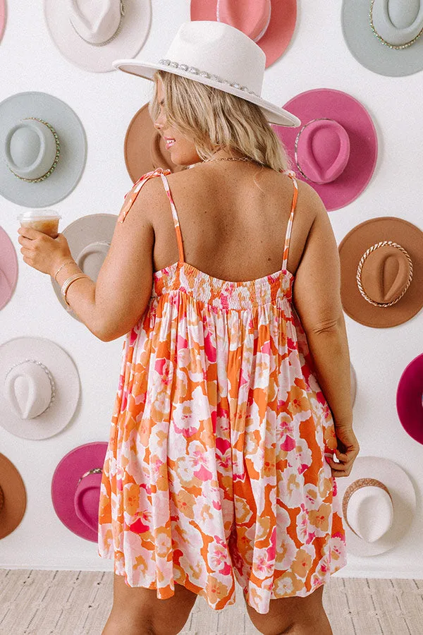 Bloom With A View Romper In Tangerine Curves
