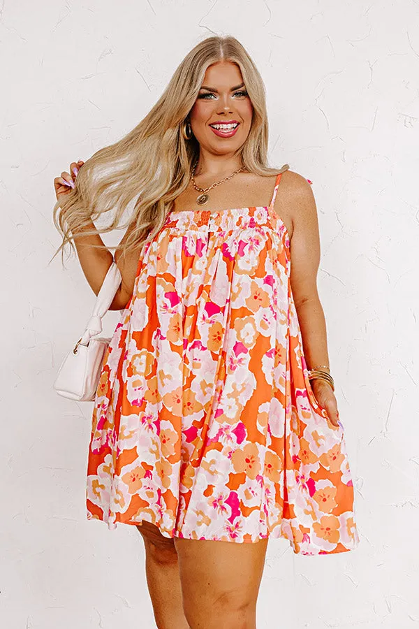 Bloom With A View Romper In Tangerine Curves