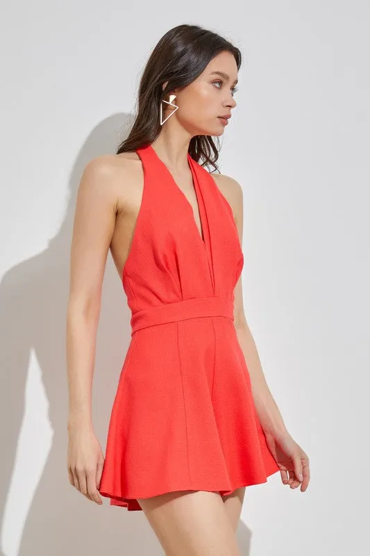 Boho Chic White Halter Neck Wide Leg Romper