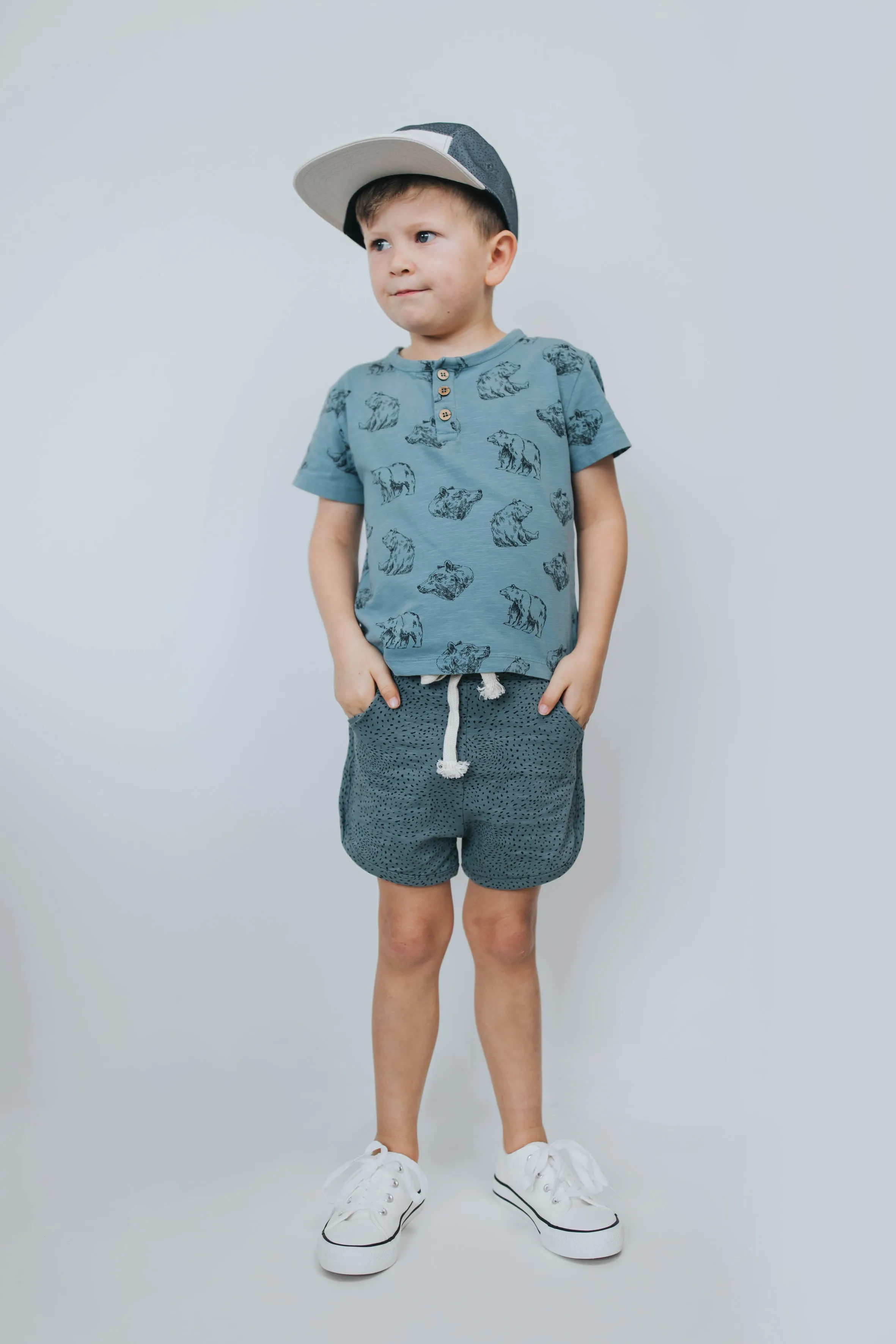 Buck and Baa Organic Shorts - Ash Spots