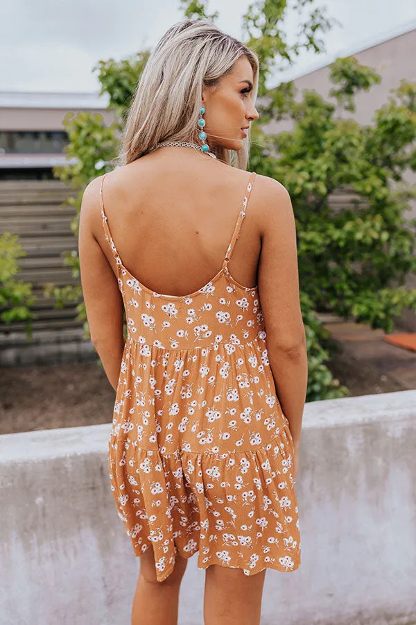 Coastal Cabana Floral Romper In Rust
