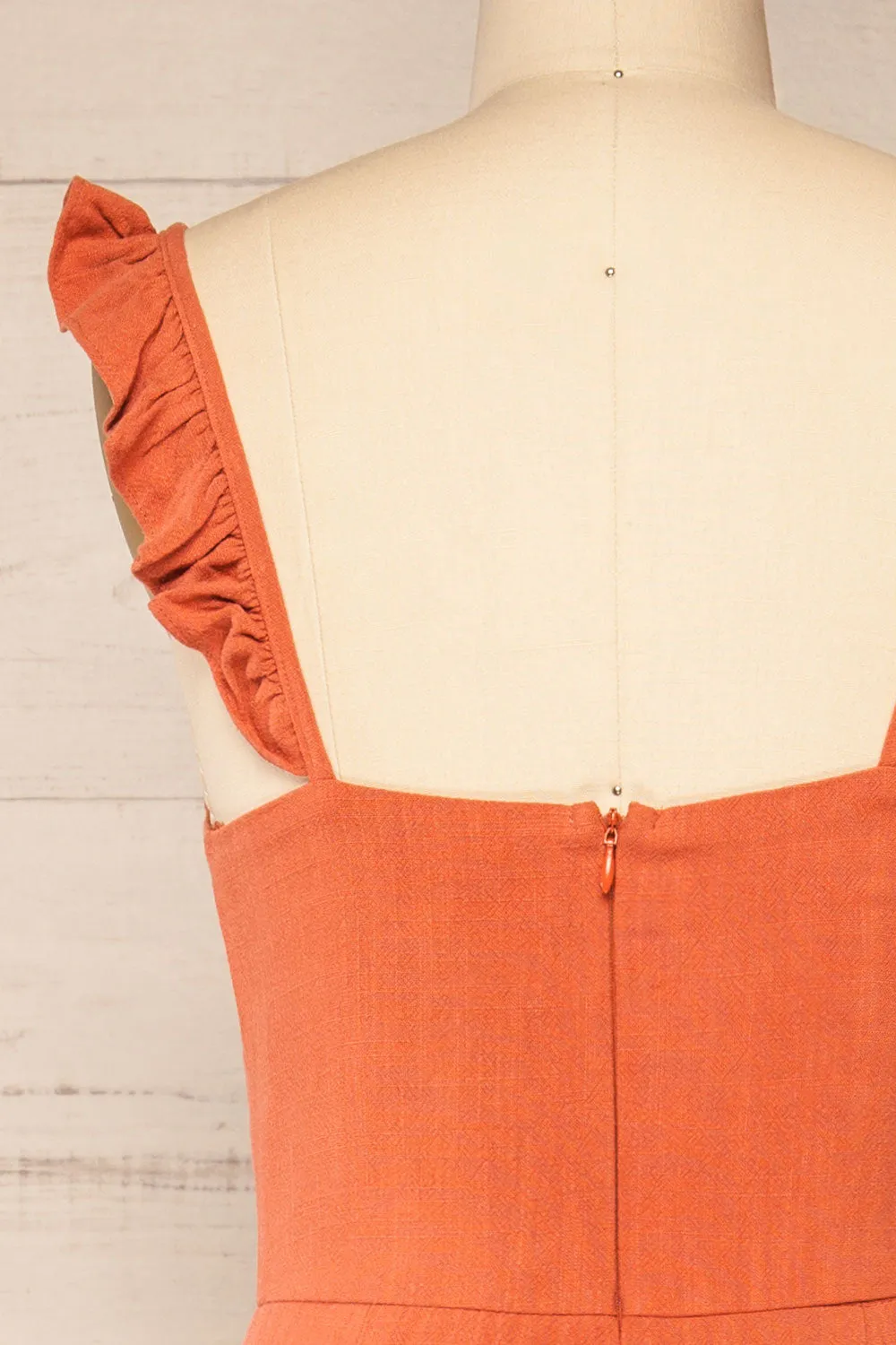 Crocevie Orange | Jumpsuit with V-Neckline