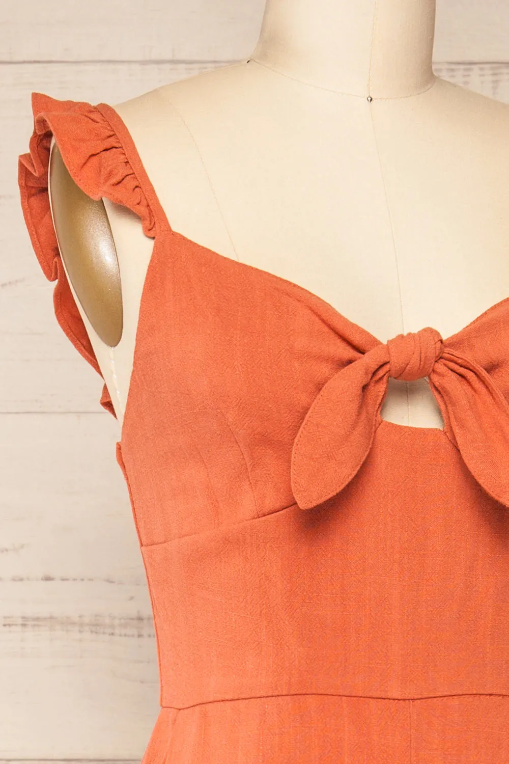 Crocevie Orange | Jumpsuit with V-Neckline