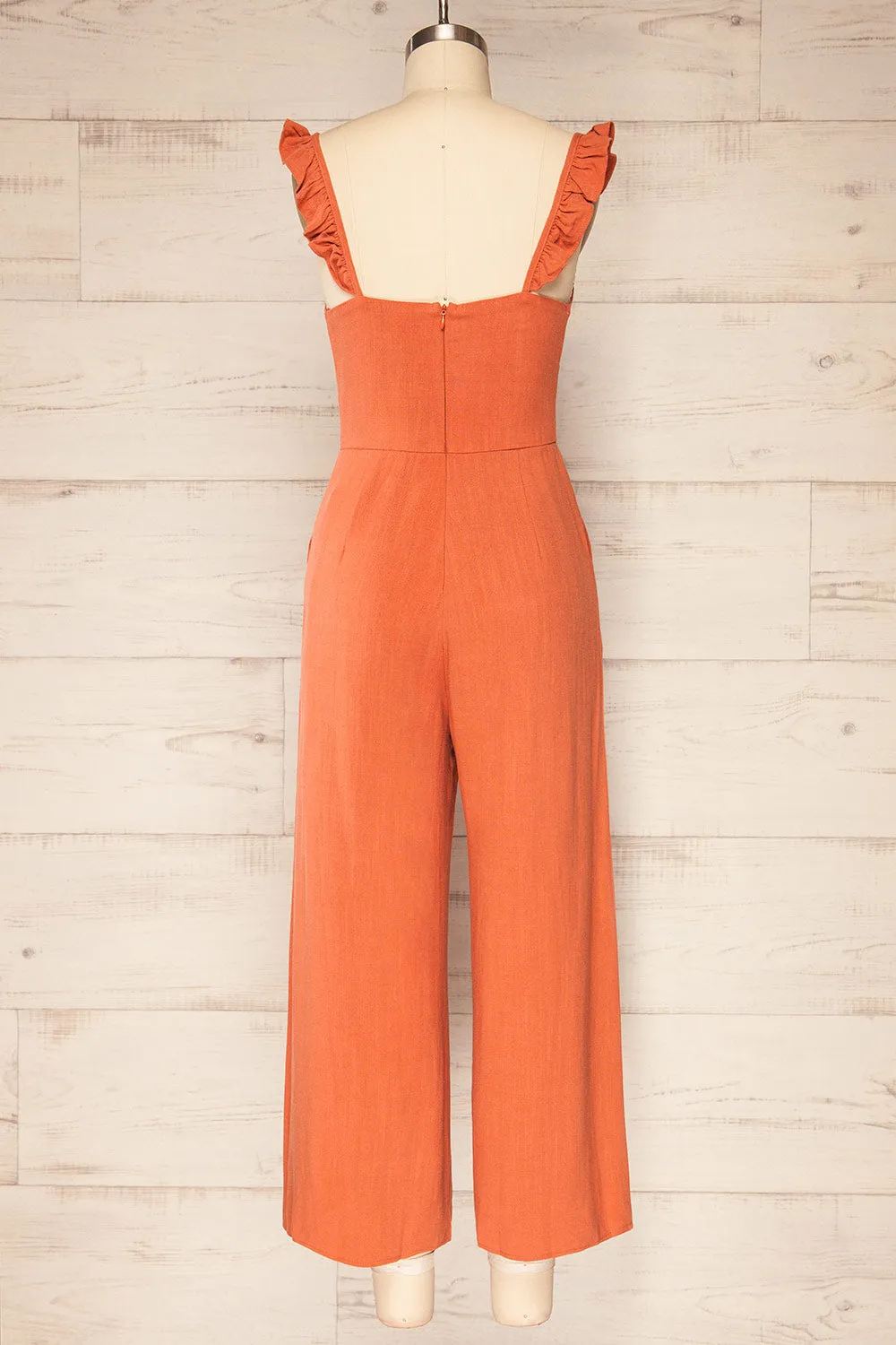 Crocevie Orange | Jumpsuit with V-Neckline