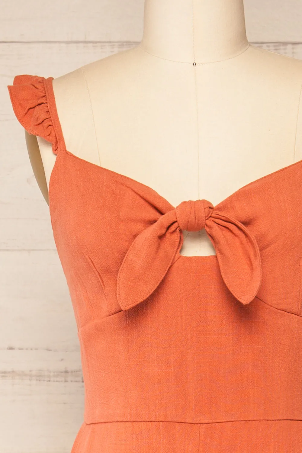 Crocevie Orange | Jumpsuit with V-Neckline