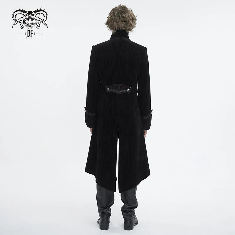 CT23801 black Men's long chenille coat