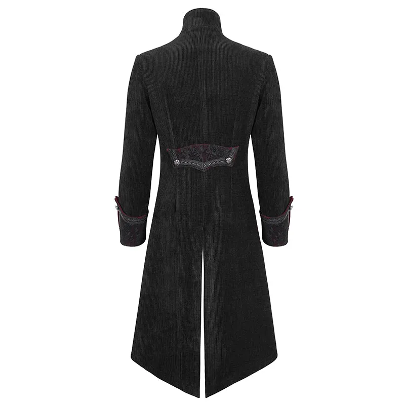 CT23801 black Men's long chenille coat