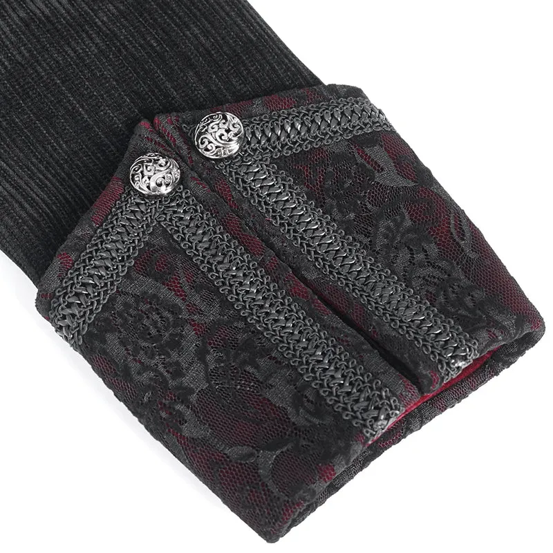 CT23801 black Men's long chenille coat