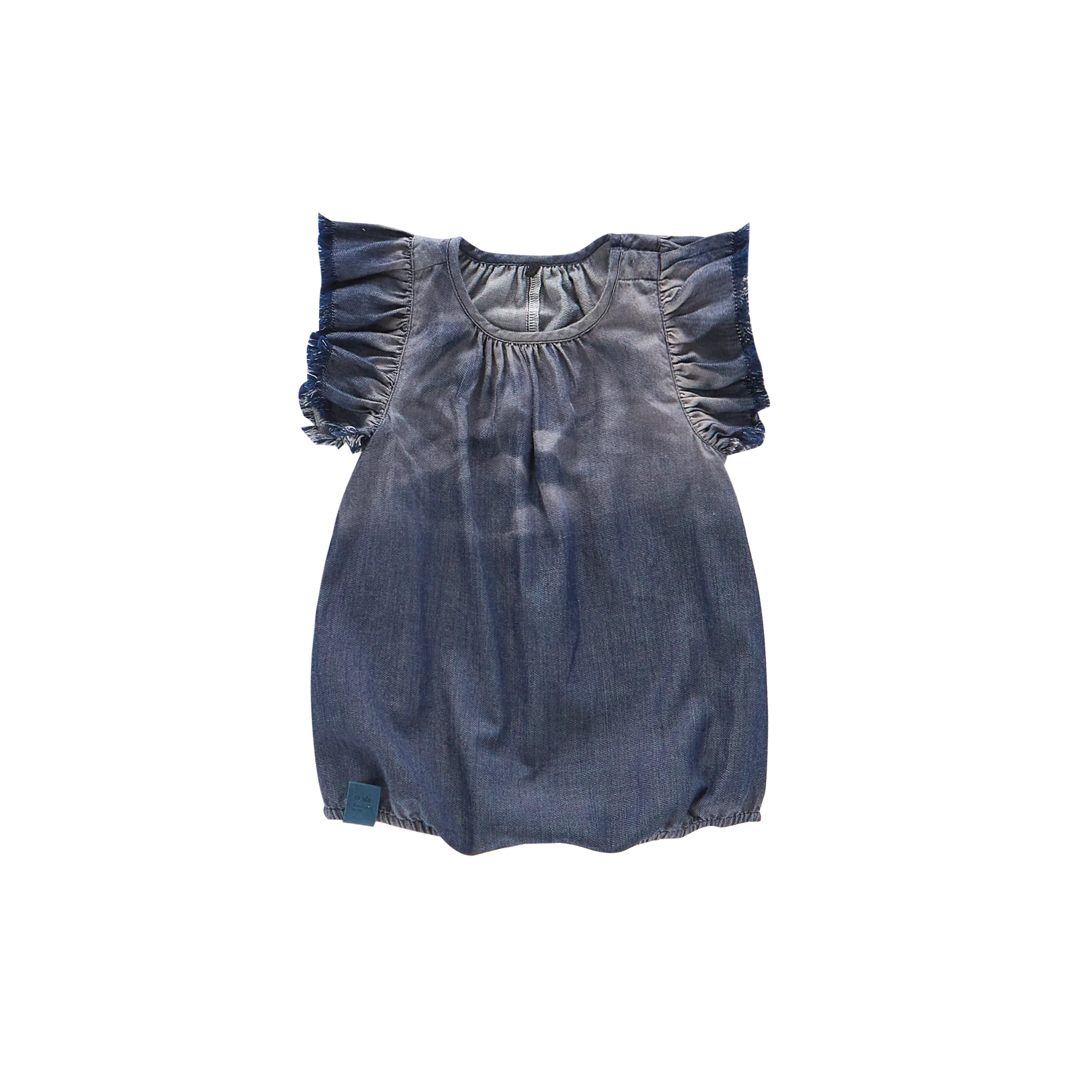 Denim Bubble Romper | Indigo
