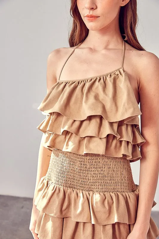 DO   BE COLLECTION Smocked Waist Ruffle Romper