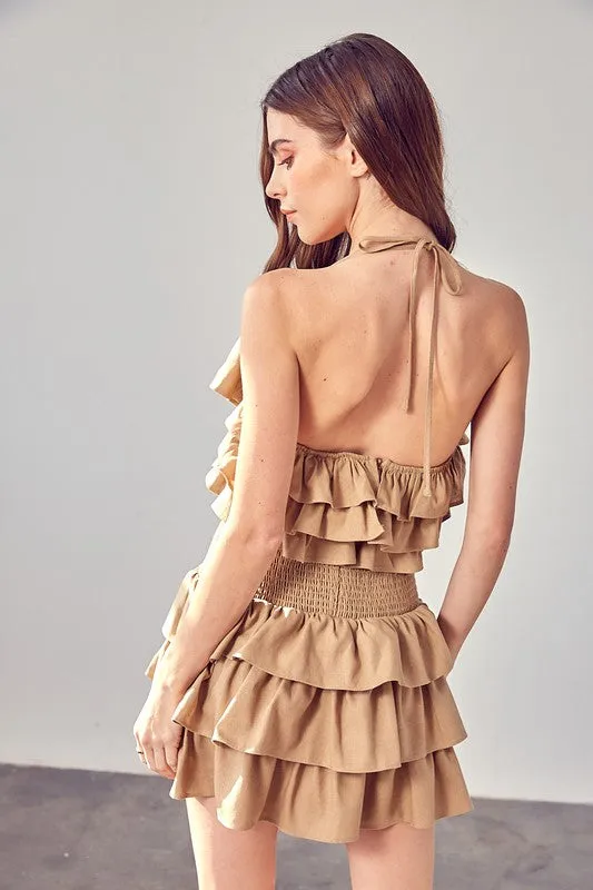 DO   BE COLLECTION Smocked Waist Ruffle Romper