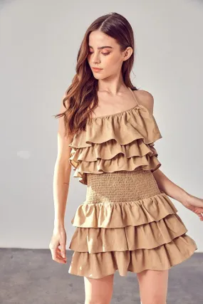 DO   BE COLLECTION Smocked Waist Ruffle Romper