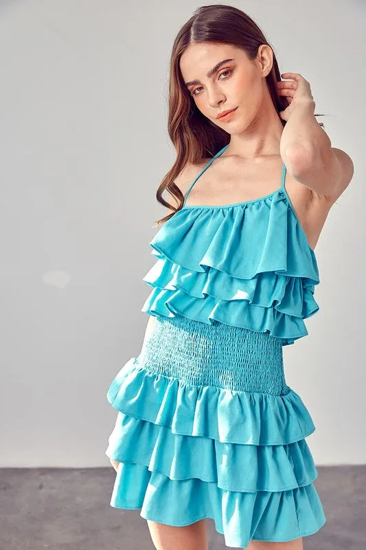 DO   BE COLLECTION Smocked Waist Ruffle Romper