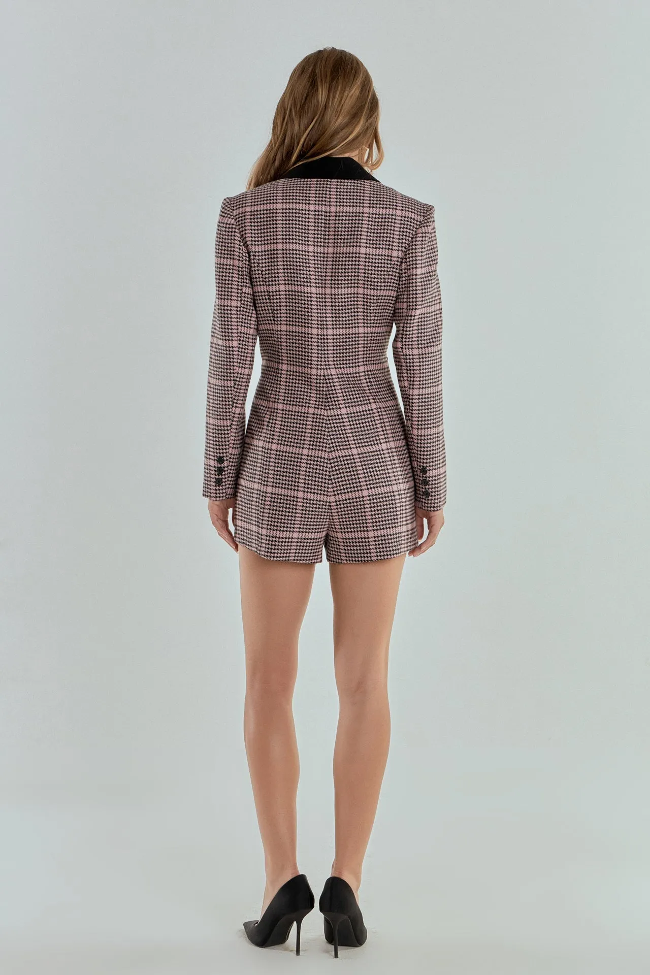 Endless Rose - Houndstooth Contrast Romper