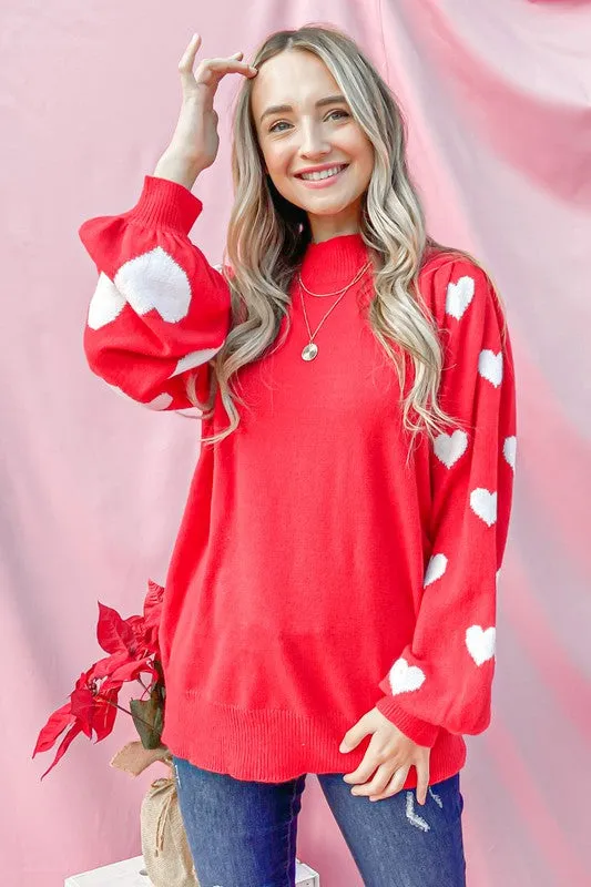 Heart on Your Sleeve Pullover Sweater
