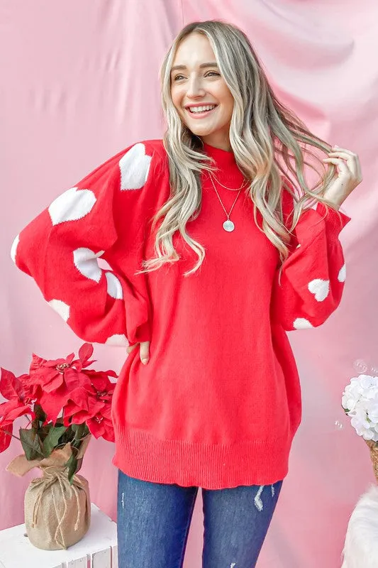 Heart on Your Sleeve Pullover Sweater