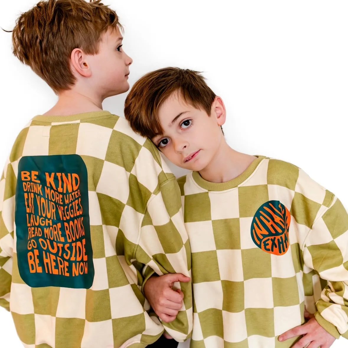 INHALE EXHALE | PRINTED FRONT   BACK | oversized drop shoulder pullover | KIDS