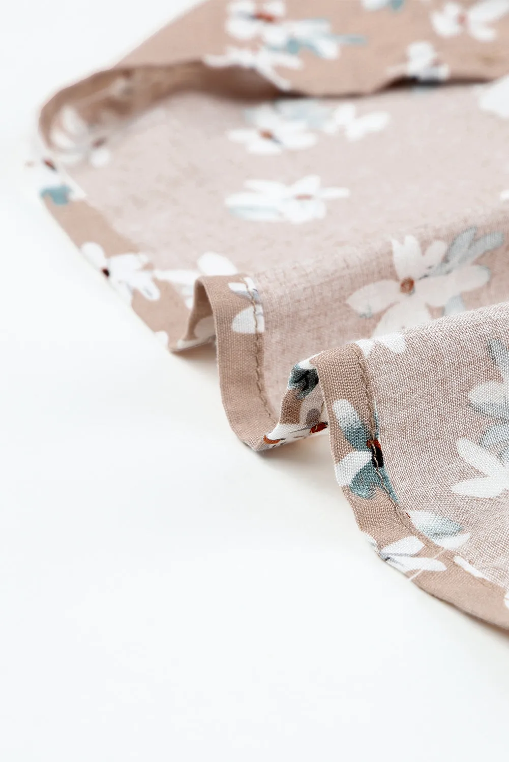 Khaki Ruffled Sleeve Floral Print Romper