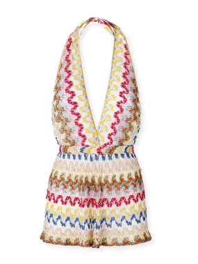 Lamé Viscose Lace Romper
