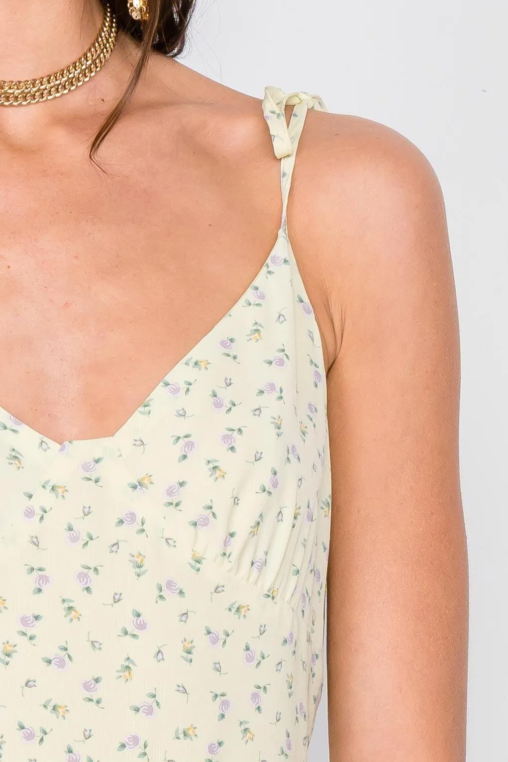 Lemonade Yellow Boho Floral Mini Chic Casual Romper /2-1-1
