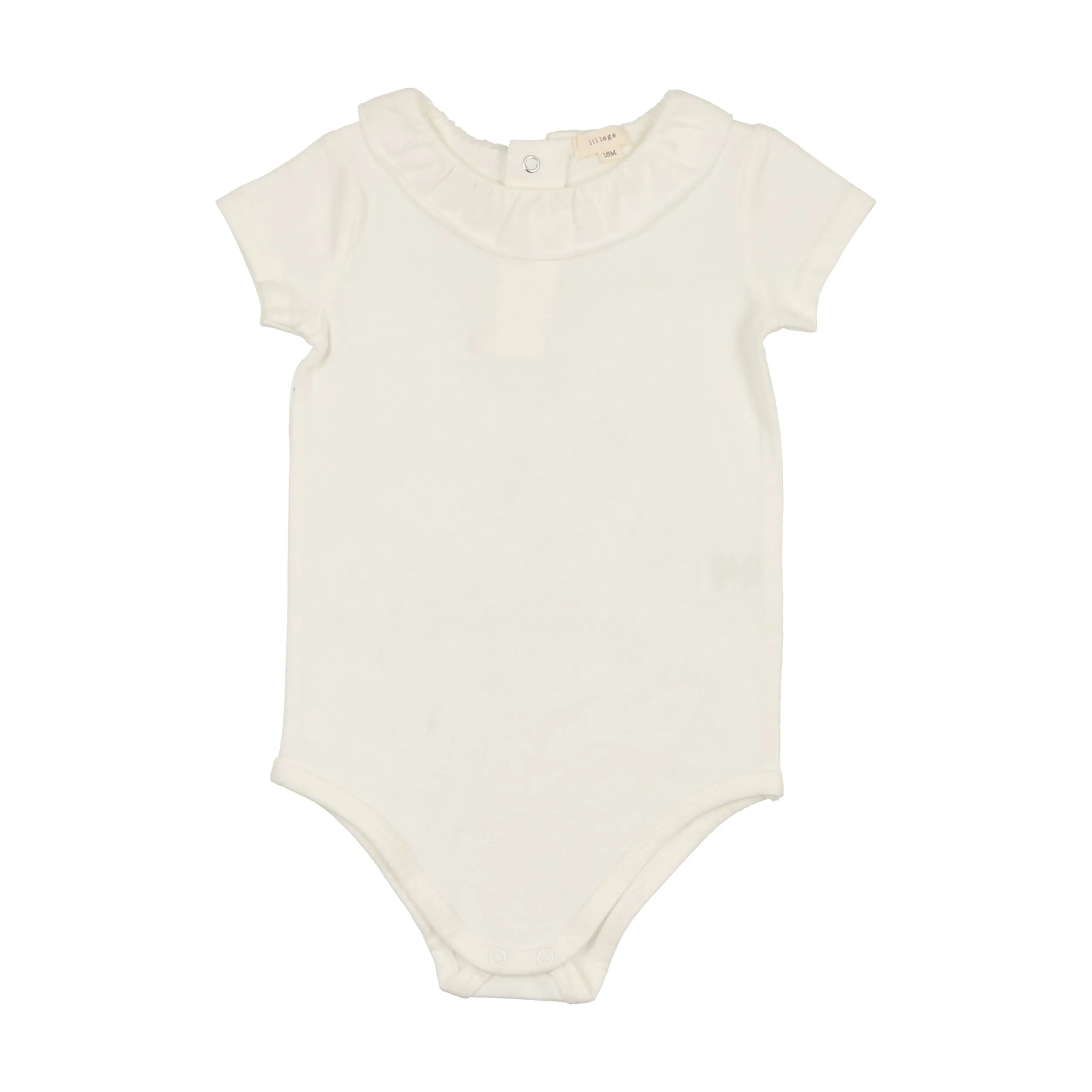 Lil Legs Collar Onesie Ruffle- Winter White
