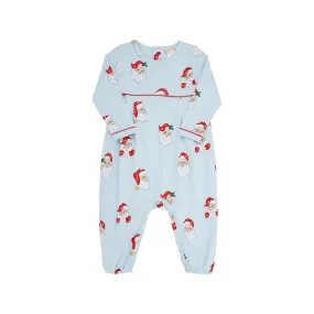 Long Sleeve Bradford Romper - Dear Santa (Buckhead Blue) with Richmond Red