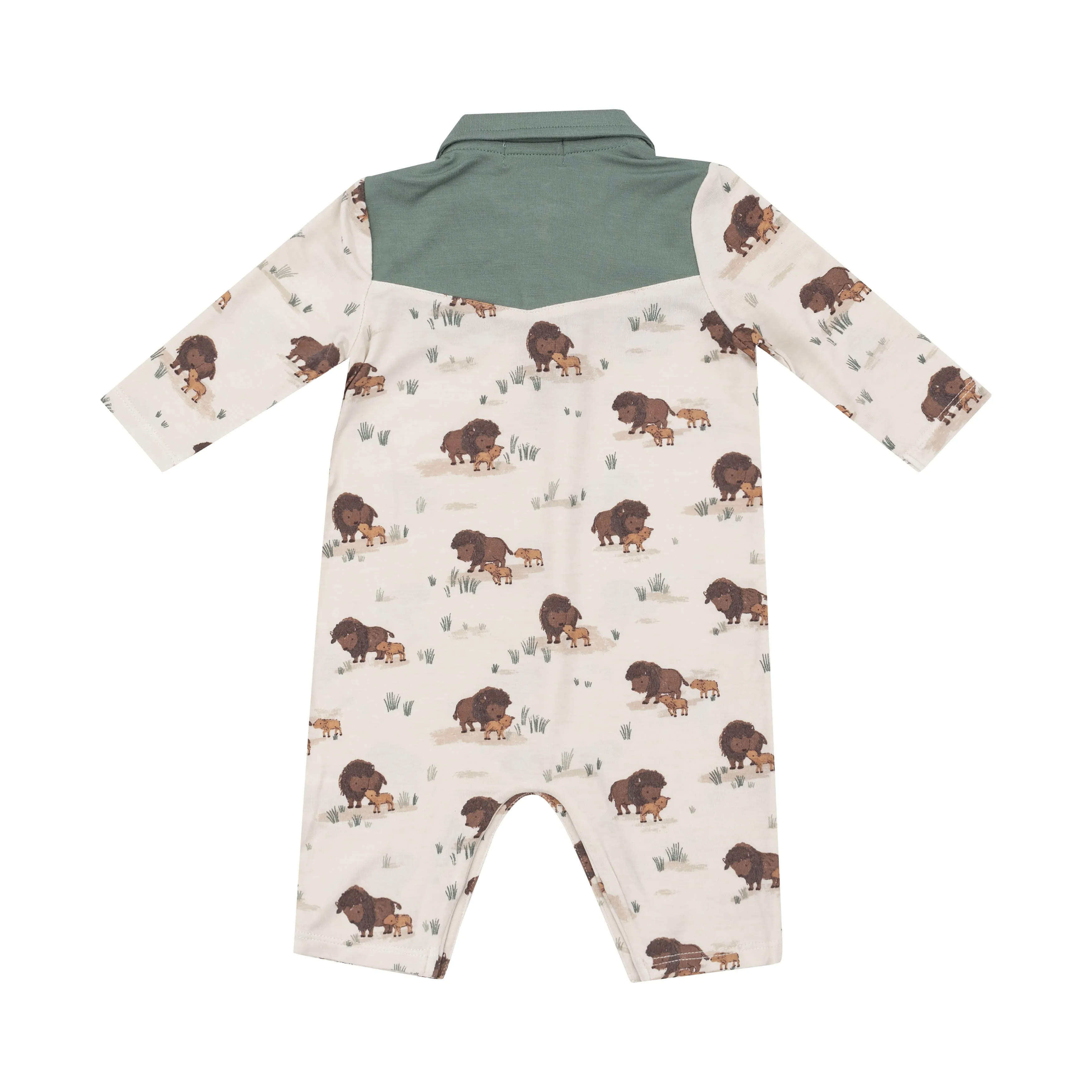 L/S CowBoy Romper - Bison Families