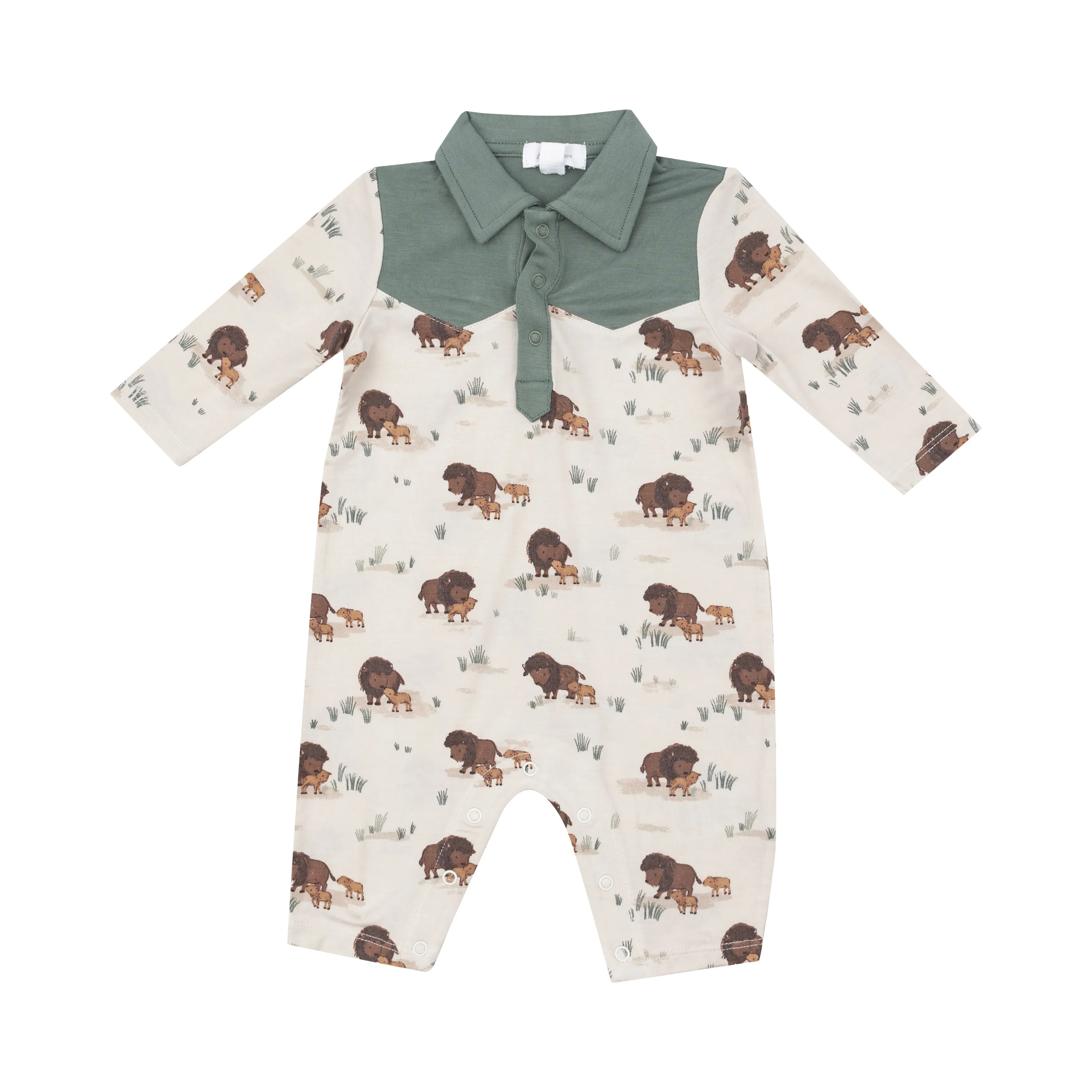 L/S CowBoy Romper - Bison Families