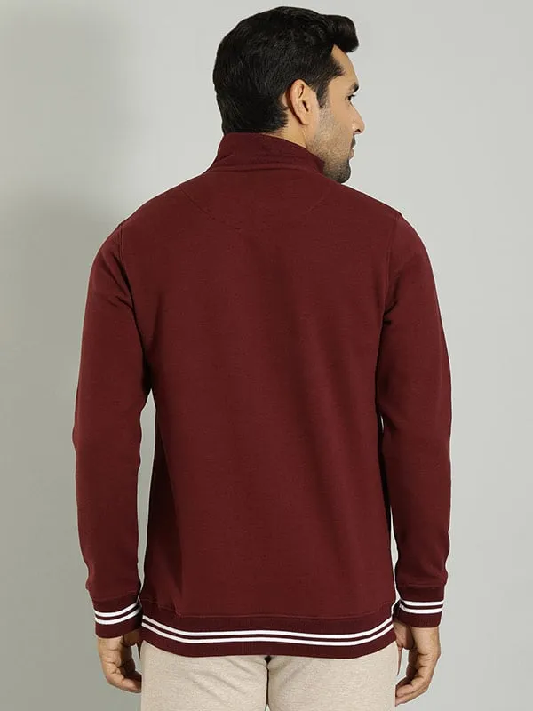 Men Solid High Neck Sweatshirt